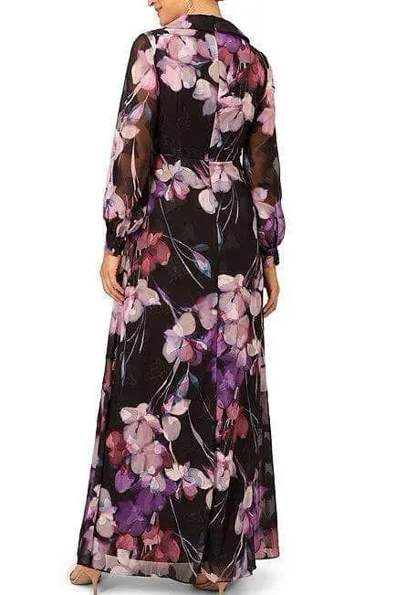 Adrianna Papell AP1E210760 - Bishop Sleeve Floral Long Dress