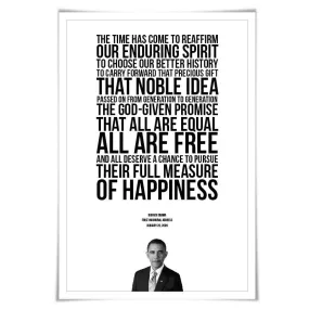 Barack Obama 2009 Inauguration Speech. 5 Sizes. Obama Quote. American History Poster. President Quote