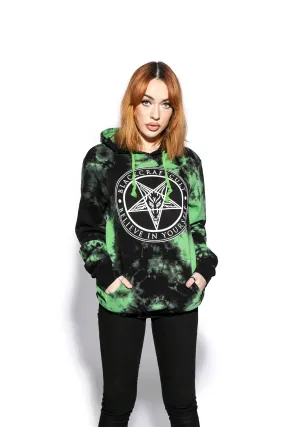 Believe In Yourself - Green Lightning Dye Hooded Pullover