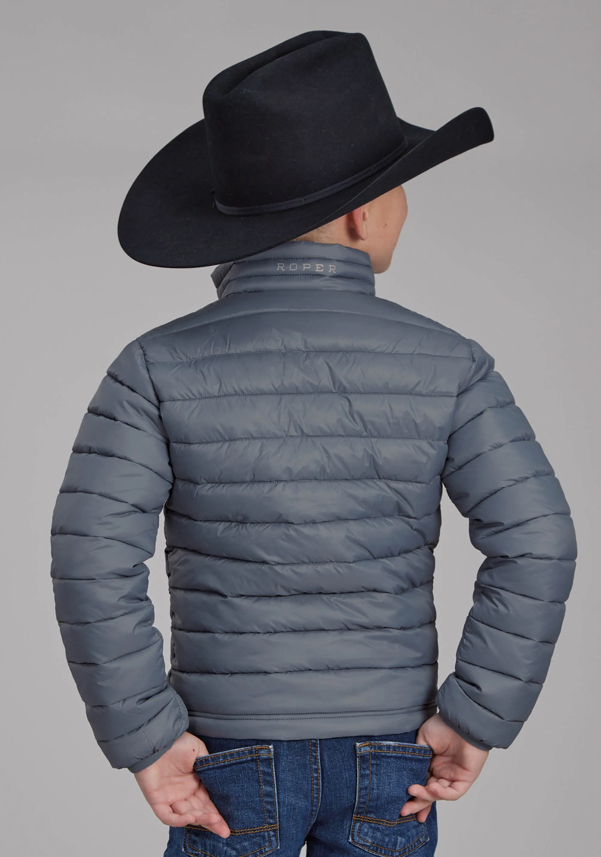 Boy's Roper Grey Parachute Western Jacket