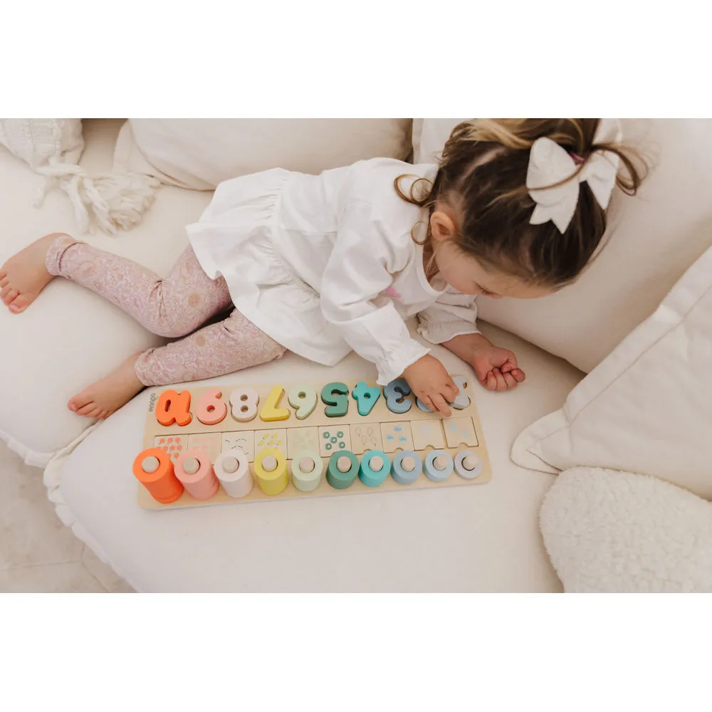 Bubble Wooden Numbers & Blocks Counting Set