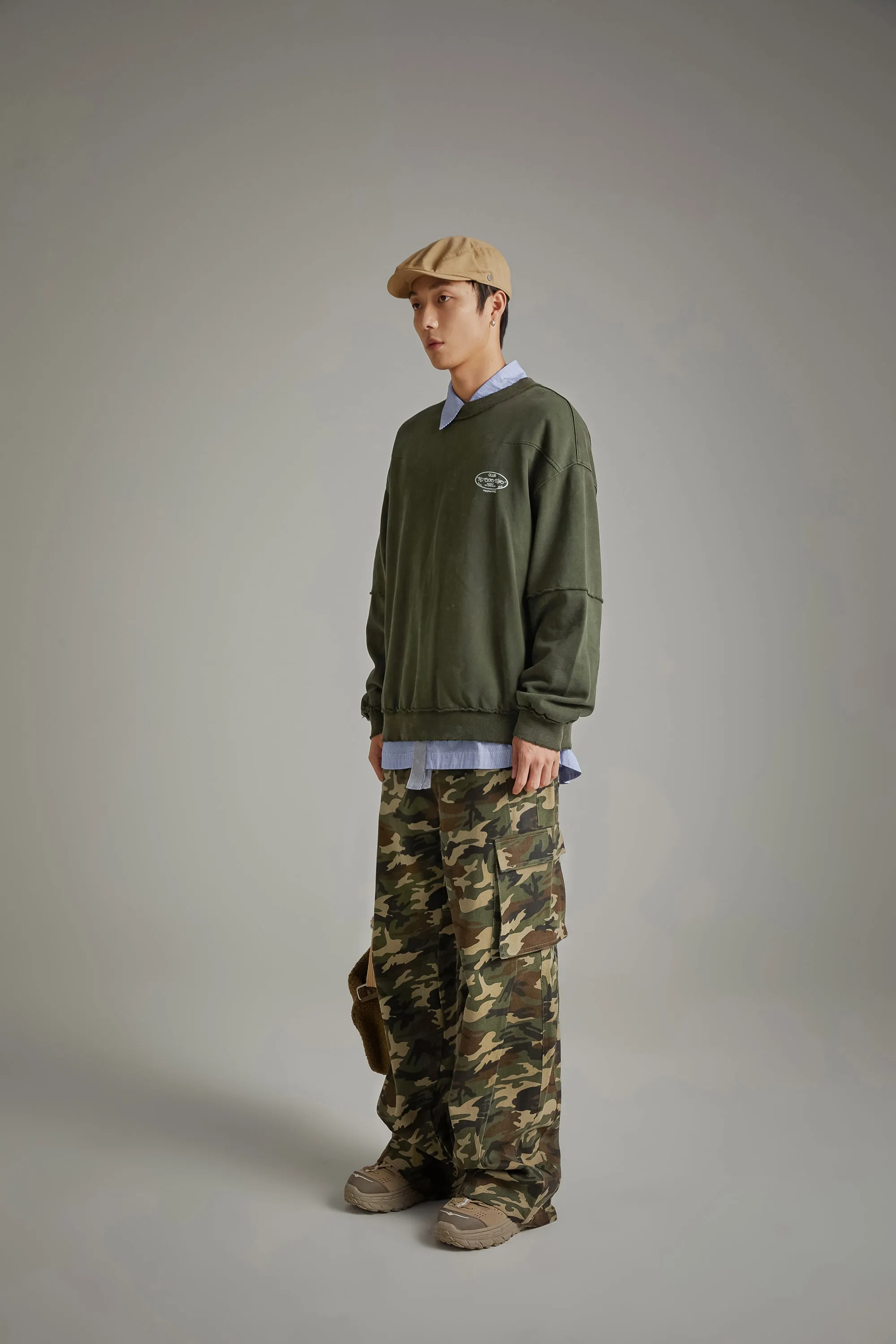 Camouflage Cargo Wide Pants