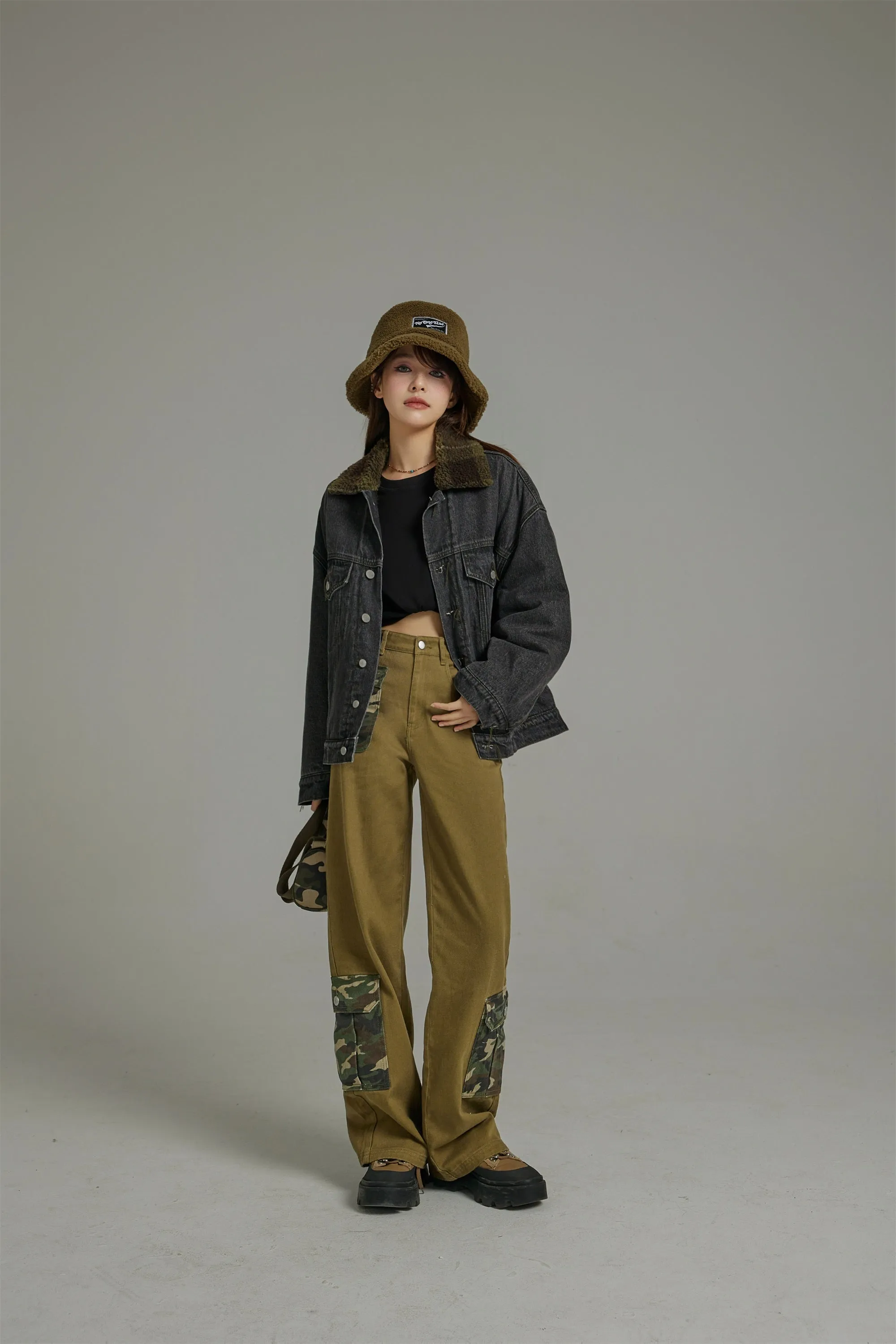 Camouflage Pocket Straight Casual Pants