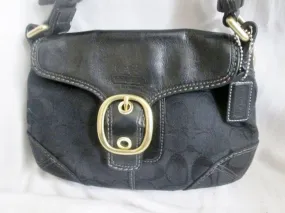 COACH 11441 Leather BLEEKER FRONT FLAP Handbag Hobo Shoulder Bag BLACK