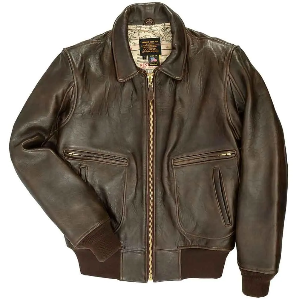 Cockpit USA Mens Modified Raider Leather Flight Jacket