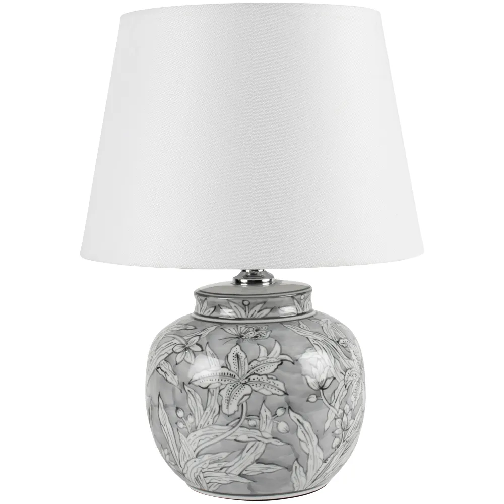 Compact Morkenna Lamp with White Shade 42cm