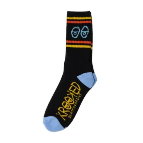 Copy of Krooked Eyes Socks - Black/Blue/Gold/Red