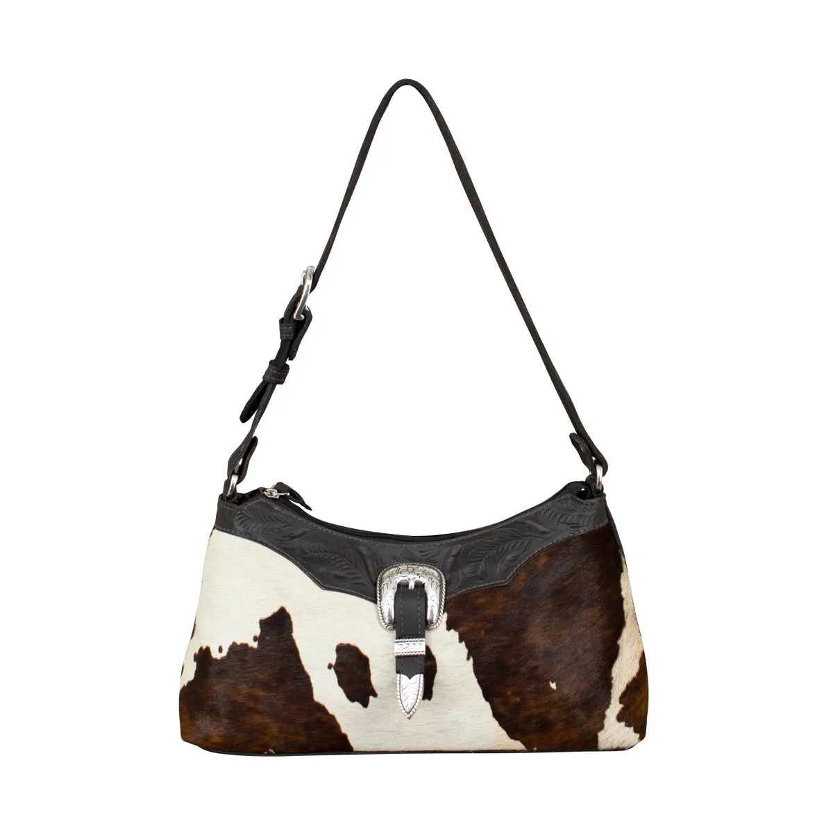 Cow Town Zip-Top Shoulder Bag - Chocolate and Pony Hair on Hide