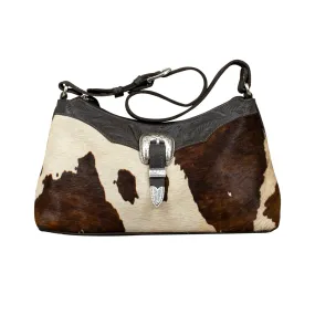 Cow Town Zip-Top Shoulder Bag - Chocolate and Pony Hair on Hide