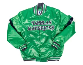 DALLAS MAVERICKS HARDWOOD CLASSIC STARTER GREEN VARSITY JACKET