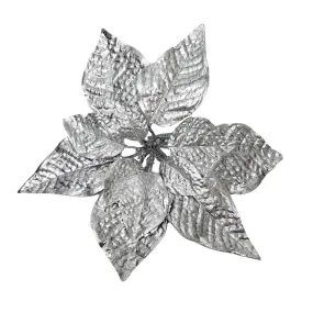 Holiday Time Silver Poinsettia Christmas Clip Ornament, 11 in, .56 oz - Walmart.com