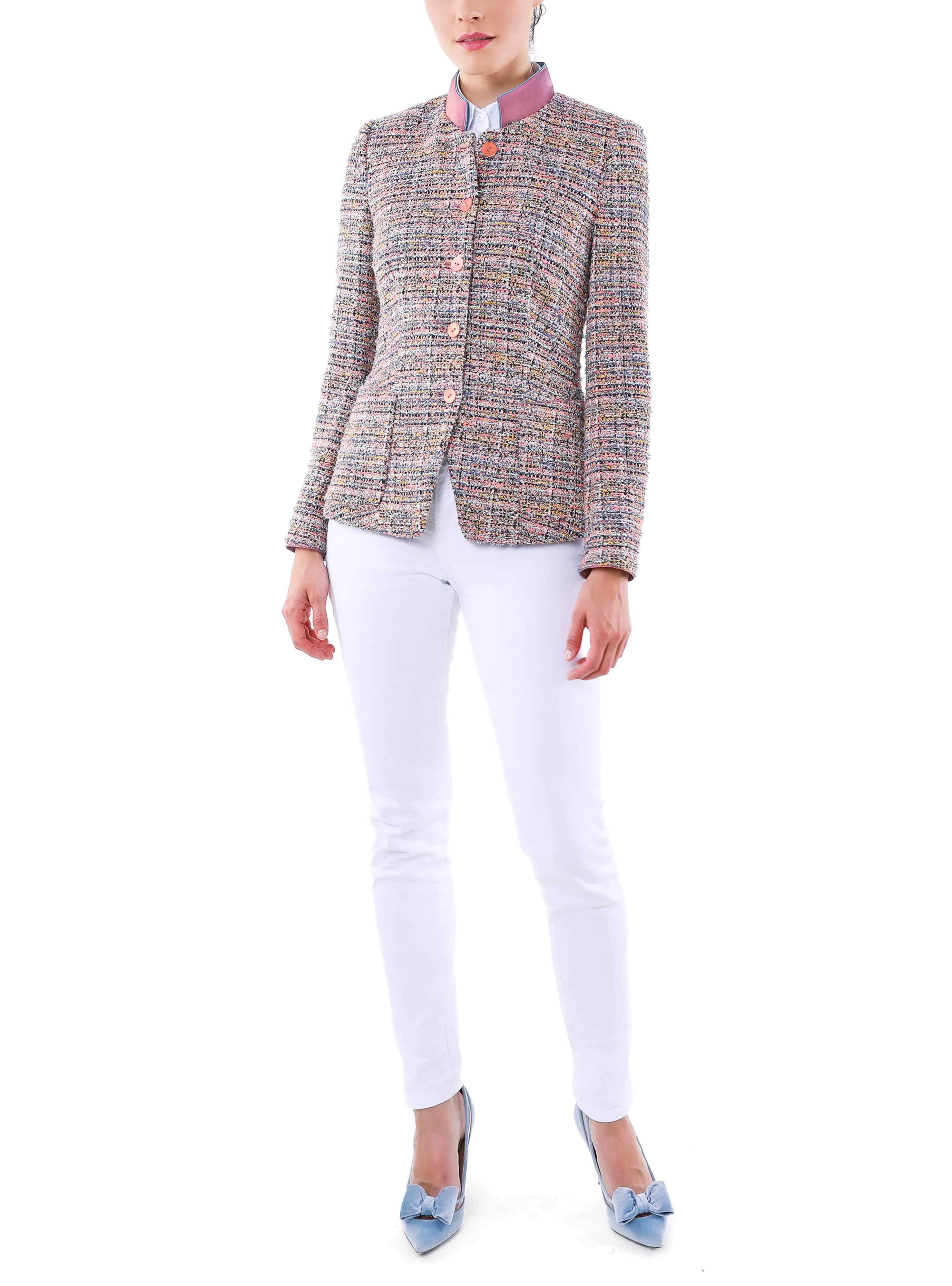 Jacket from multi coloured silk-tweed