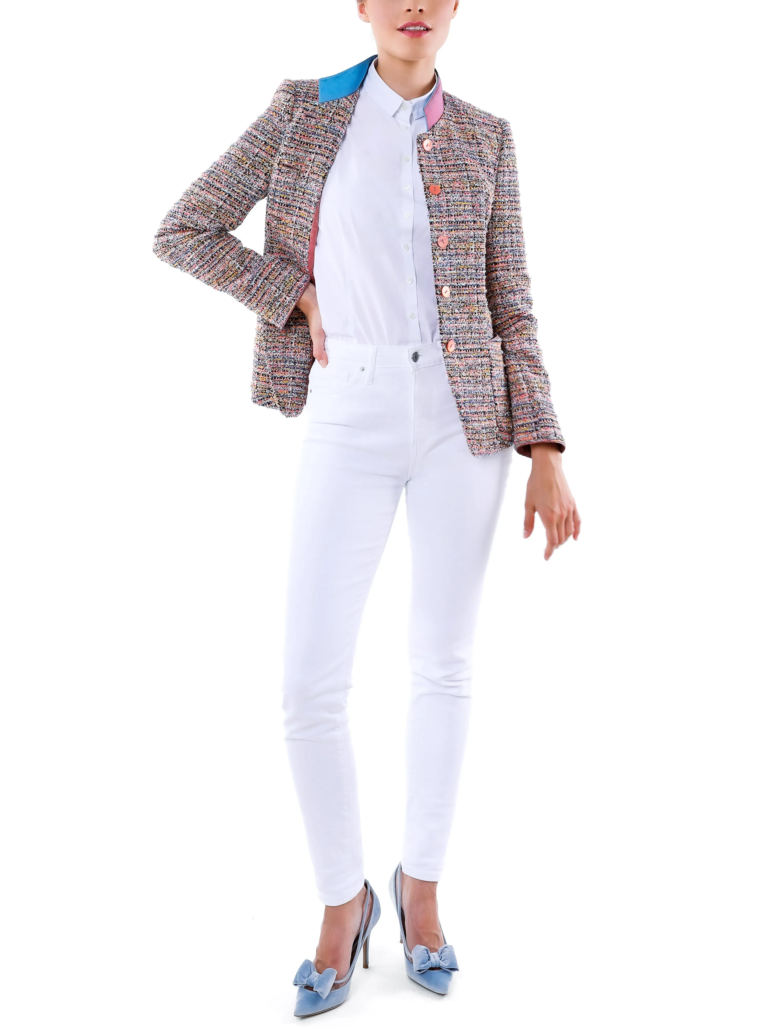 Jacket from multi coloured silk-tweed