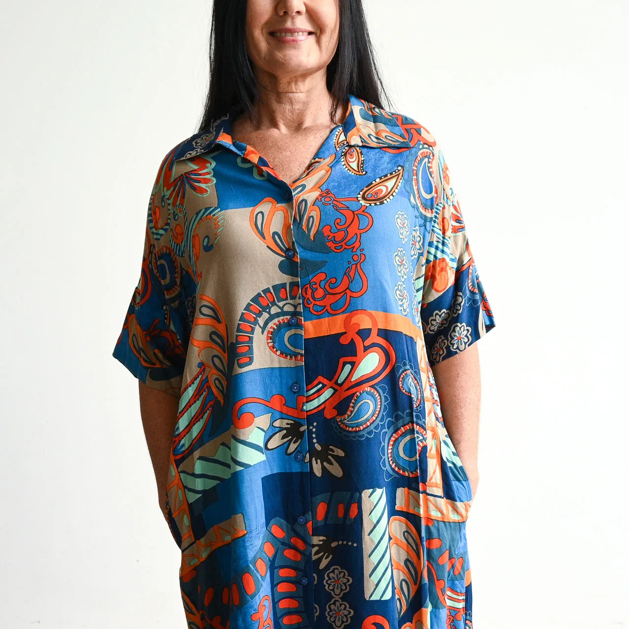 Kaftan Shirt Dress by Orientique Australia - Camps Bay - 30001