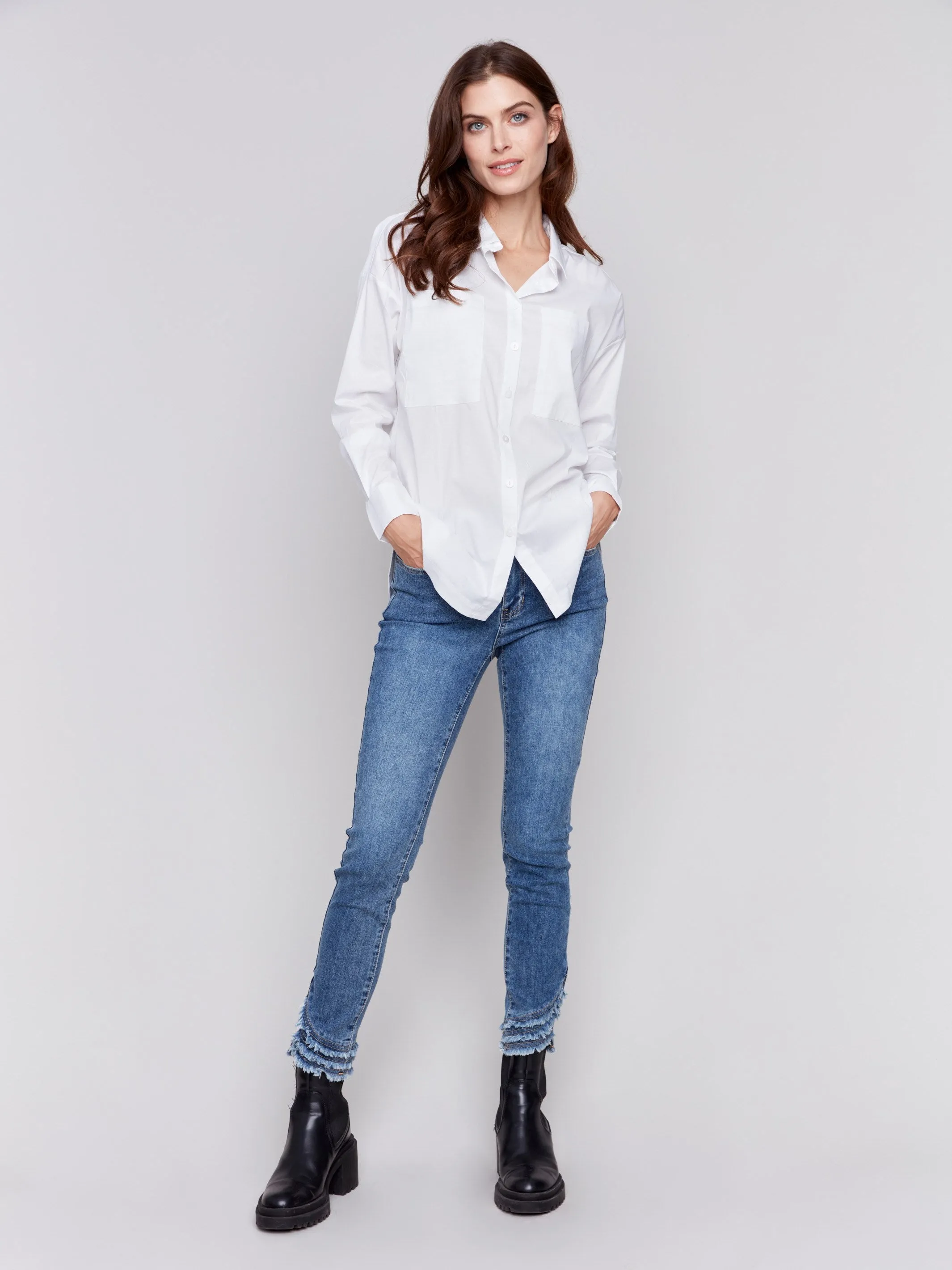 Loose Fit Poplin Shirt - White