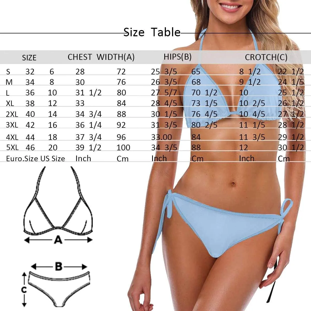 #Plus Size Triangle Bikini-Custom Face American Flag Plus Size Swimsuit String Halter Tie Side Low Waisted Triangle Bikini Plus Size Swimwear Personalized Bathing Suit Women's Two Piece Swimsuit Summer Beach Pool Outfits