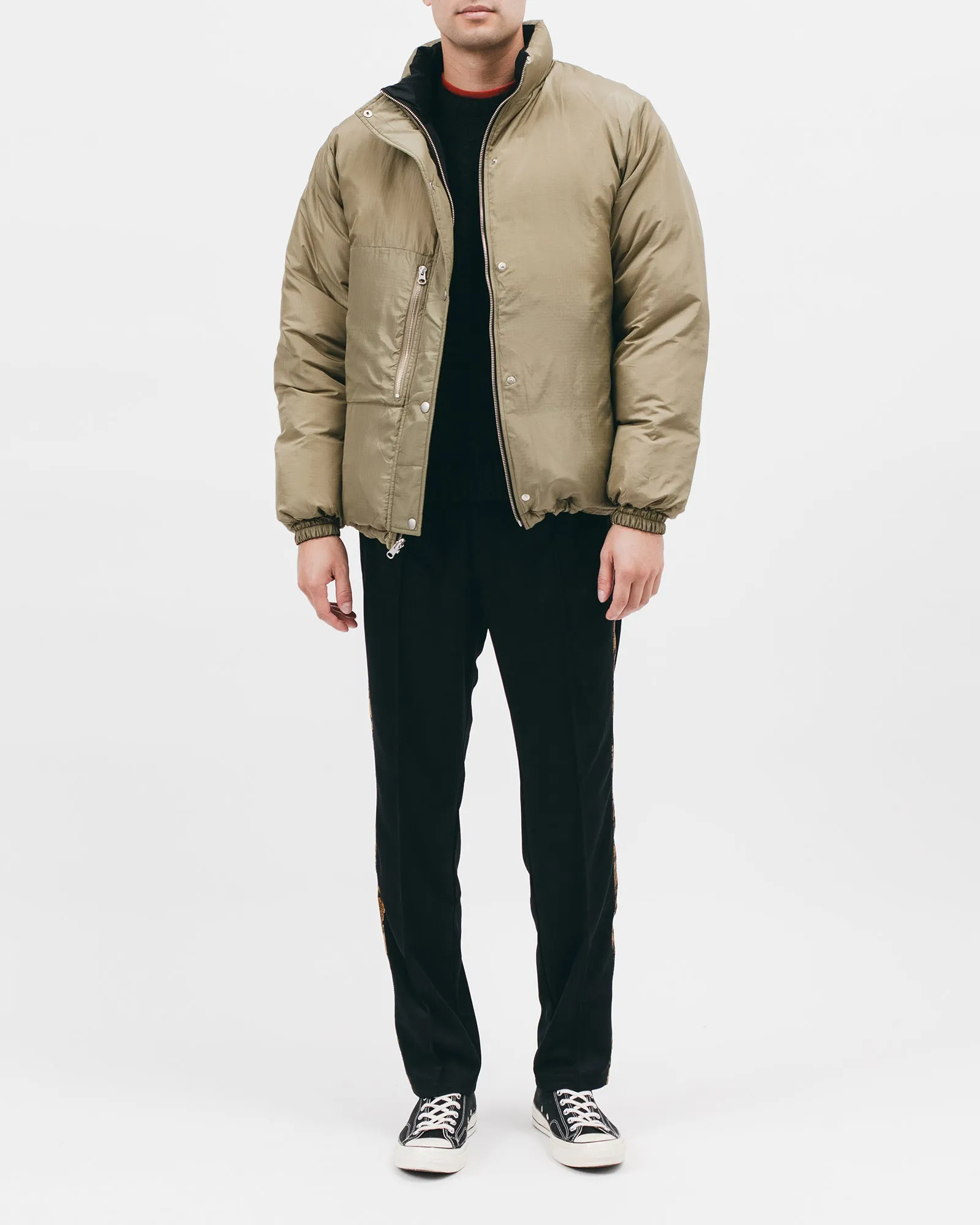 Reversible Puffer Jacket - Black / Moss