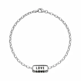 Silver Love is All Around Charm Bracelet (Black)