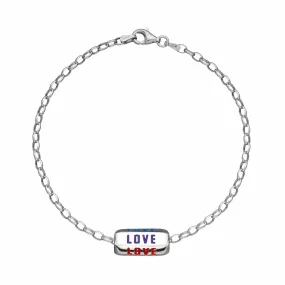 Silver Love is All Around Charm Bracelet (Rainbow)