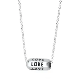 Silver Love is All Around Necklace (Black)