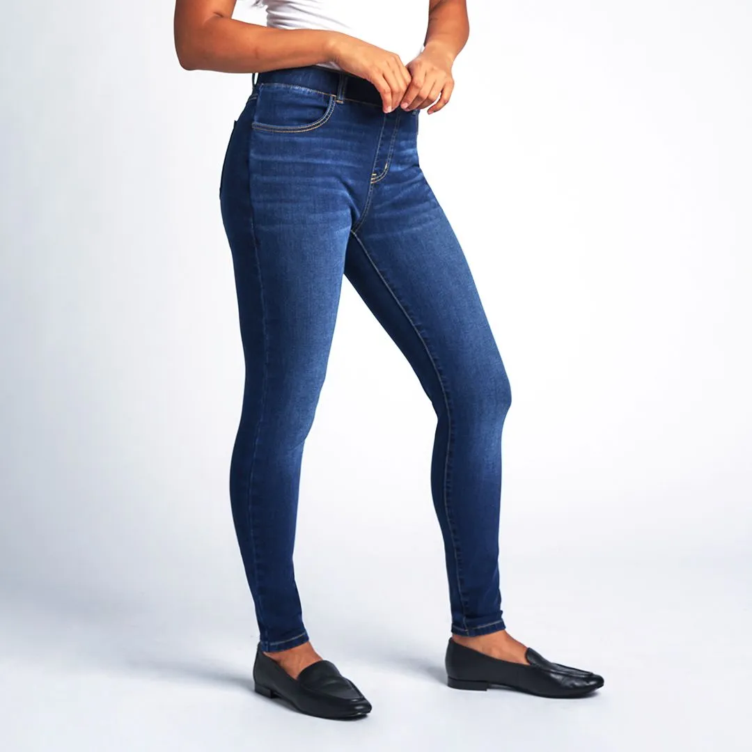 Skinny-Leg | 4-Pocket Betabrand Yoga Denim (Dark Vintage Wash)