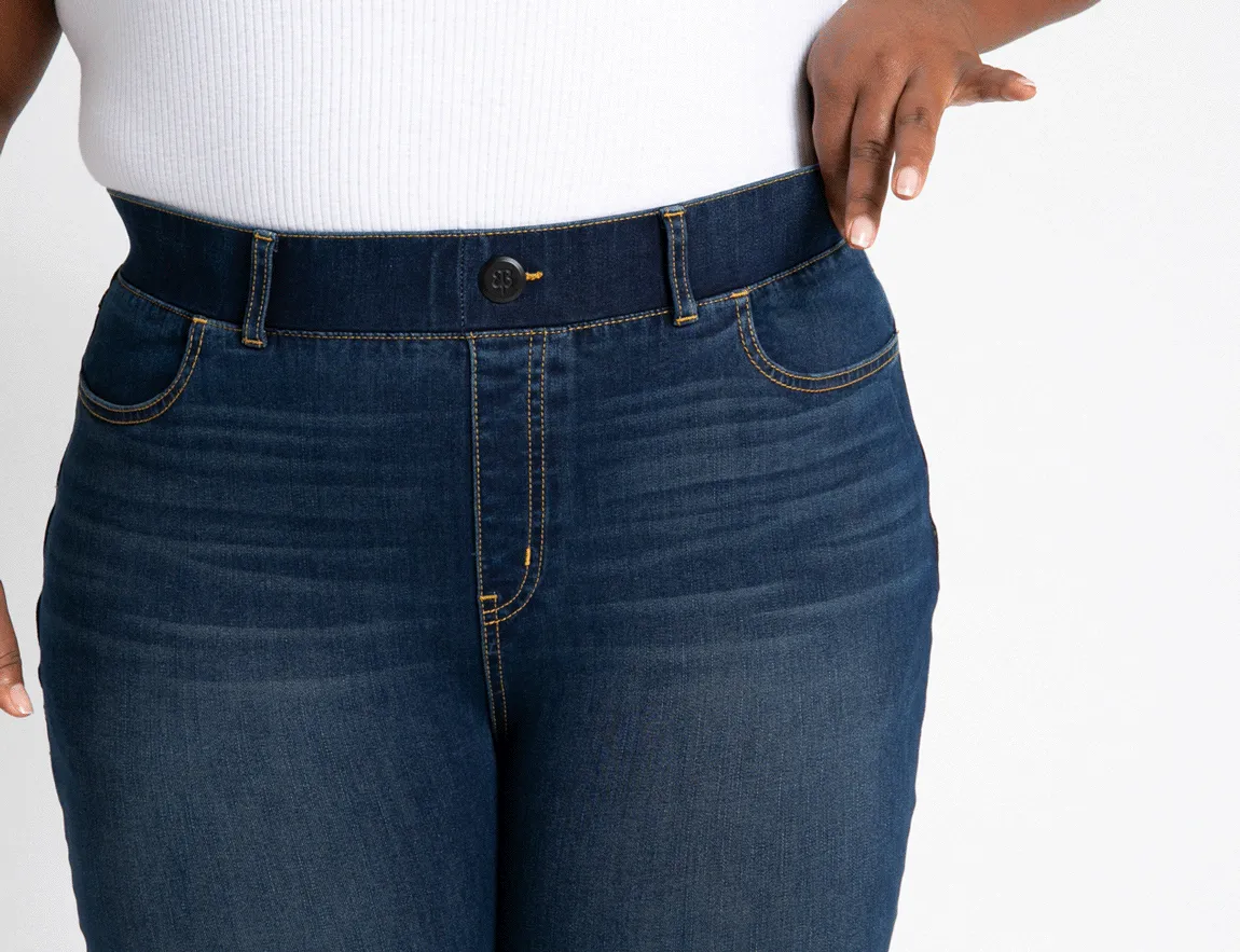 Skinny-Leg | 4-Pocket Betabrand Yoga Denim (Dark Vintage Wash)