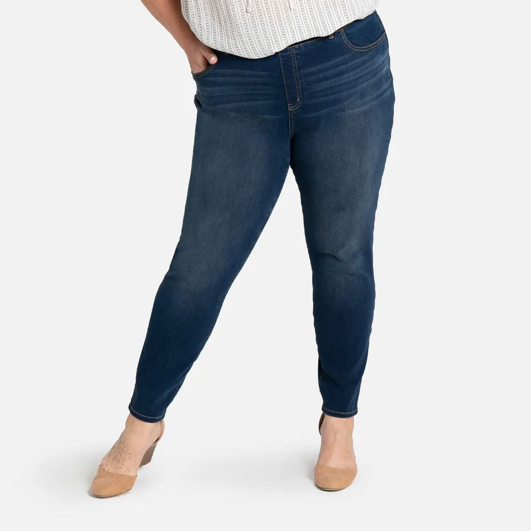 Skinny-Leg | 4-Pocket Betabrand Yoga Denim (Dark Vintage Wash)