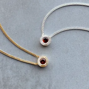 Small Aurora Birthstone Necklace - January - Garnet