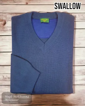 Swallow King Size Blue V-Neck Pullover