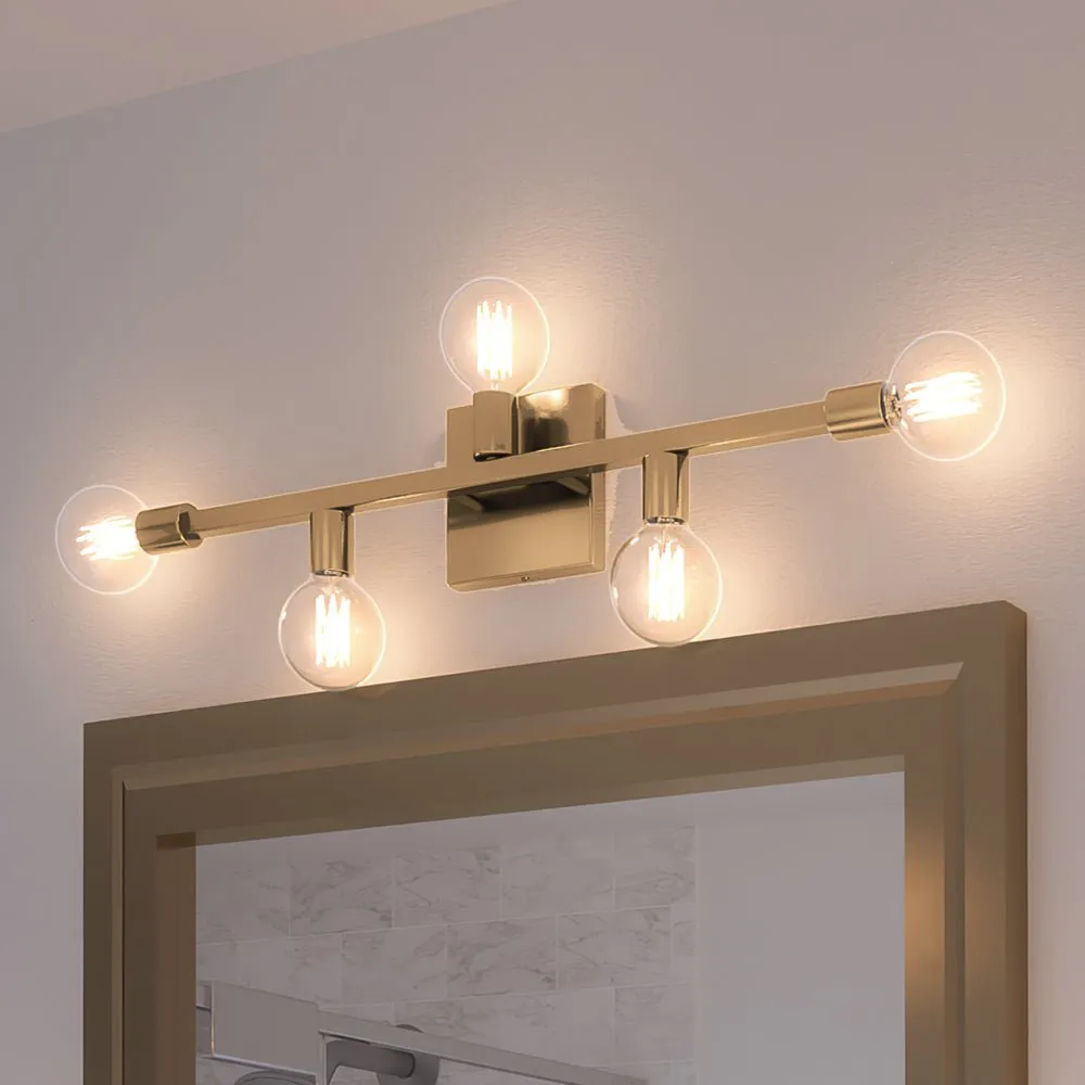 UEX2533 Mid-Century Modern Bath Light 4.75''H x 22''W, Olde Brass Finish, Roseville Collection