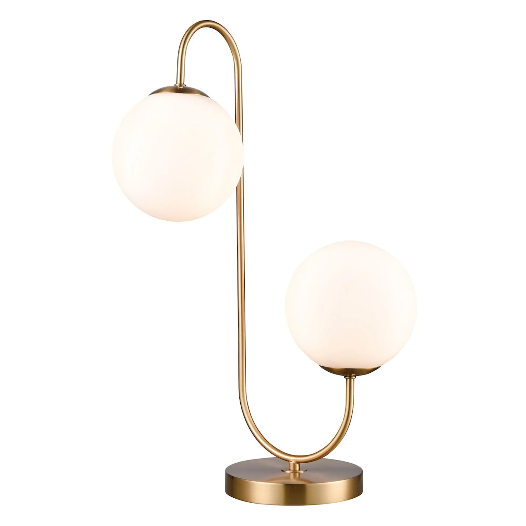 UEX7582 Mid-Century Modern Table Lamp 13''W x 10''D x 22''H, Aged Brass Finish, Sewanee Collection