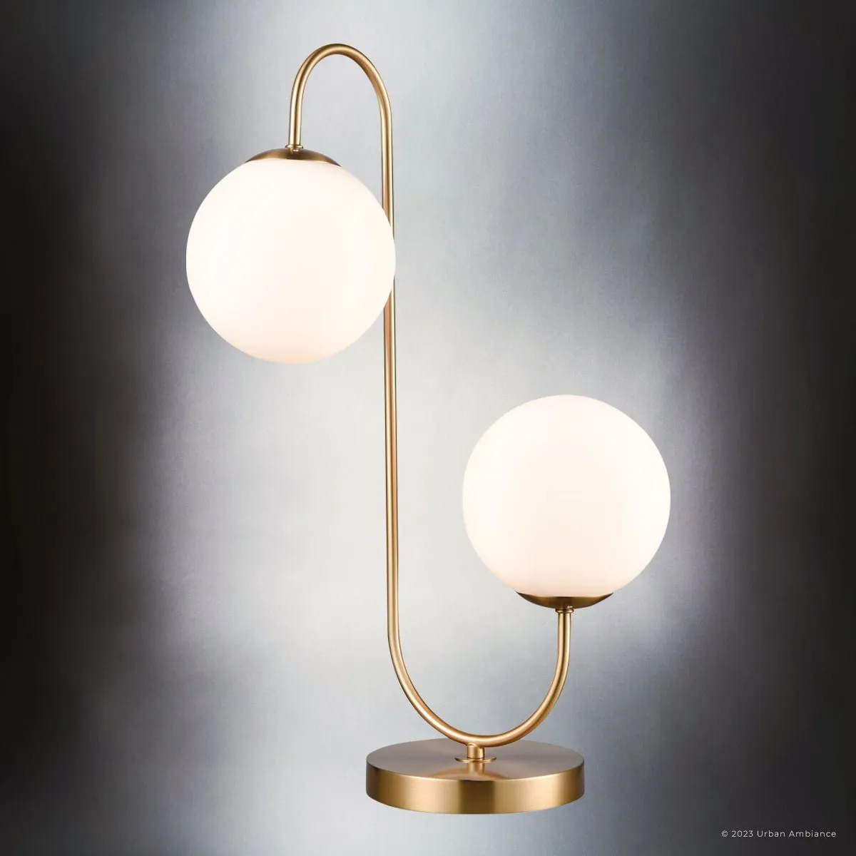 UEX7582 Mid-Century Modern Table Lamp 13''W x 10''D x 22''H, Aged Brass Finish, Sewanee Collection